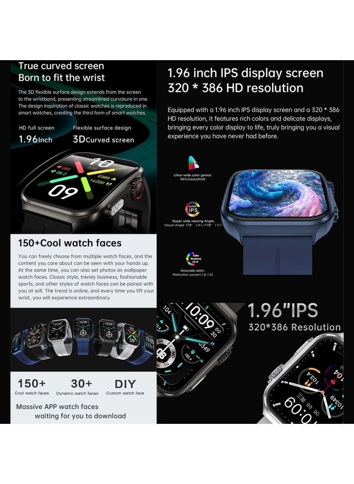 Glucose Monitoring Smart Watch - ECG Bluetooth Call SpO2