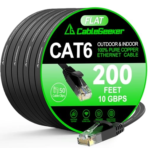 CableGeeker Cat 6 Ethernet Cable - 200 ft