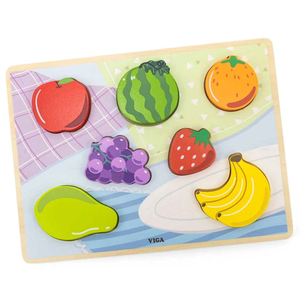 VIGA Fruits Block Puzzle - Suitable for 18 months and above 7 pieces