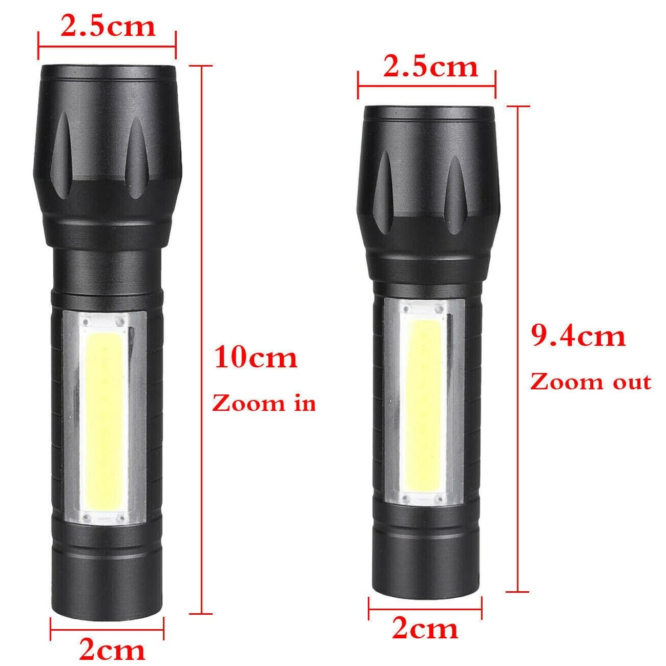 Emergency Handheld Flashlight - USB Rechargeable 3 Modes 1000lm