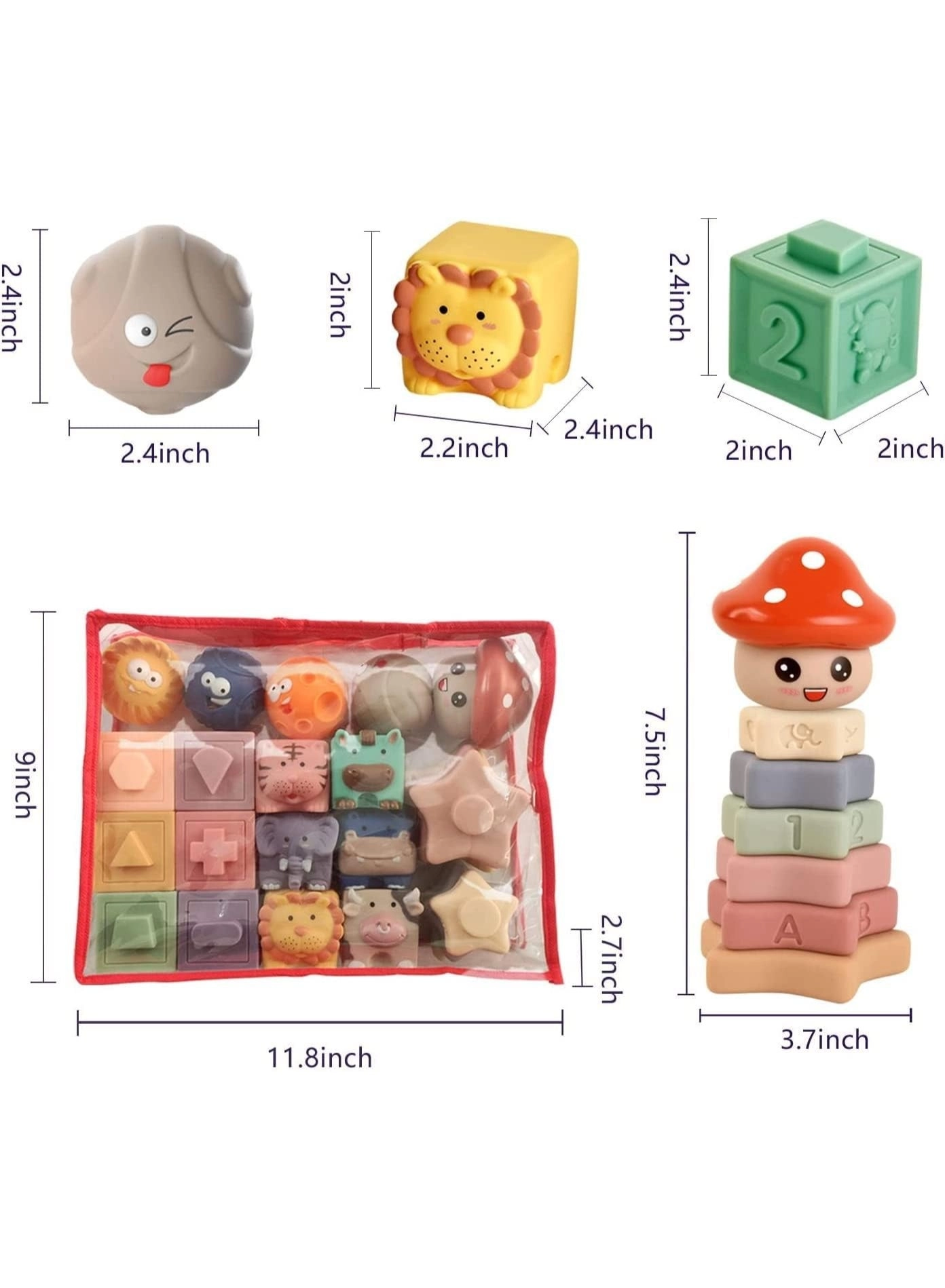 Montessori Toys - 0-12 Months 23 pieces