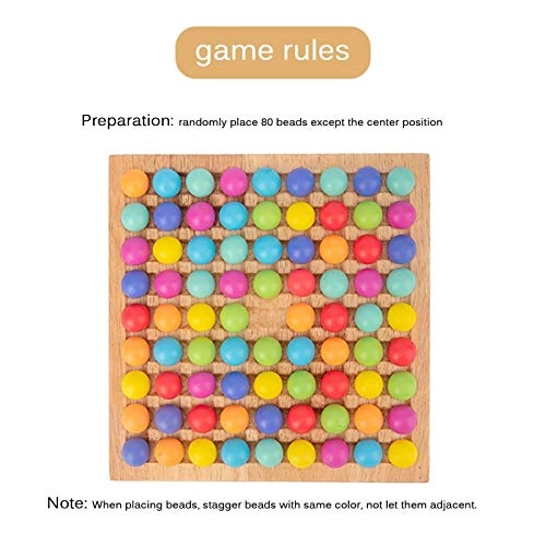 Wooden Bead Puzzle - 20*20*1cm 80 colorful beads