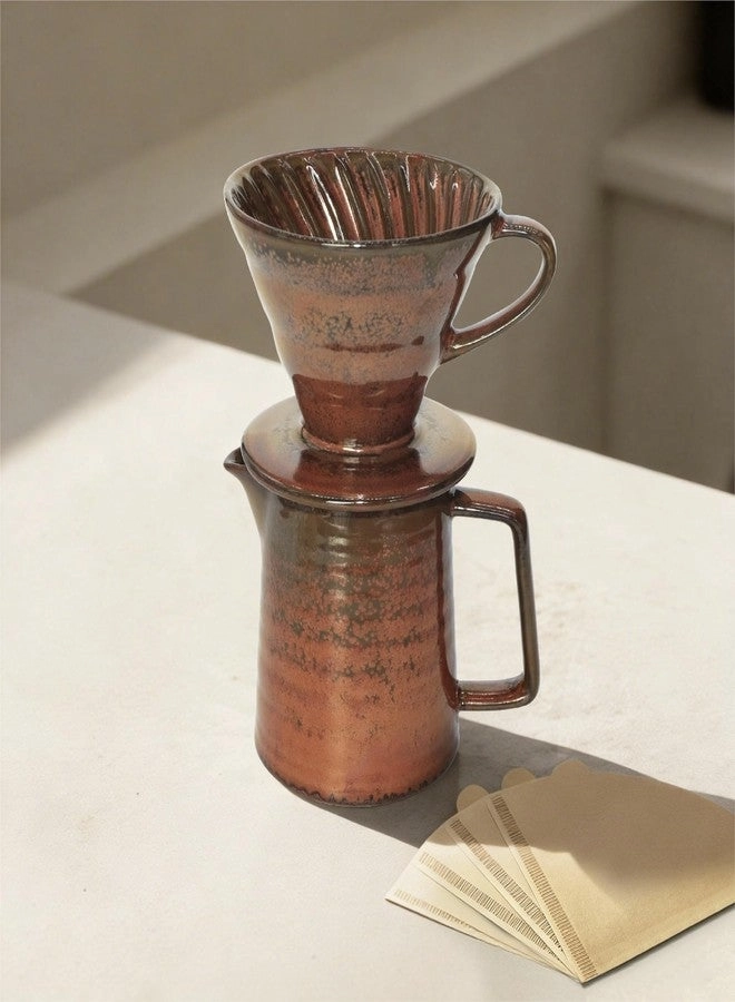 seicasaya Vintage Ceramic Pour Over - 450ml V60-style 40 Paper Filters