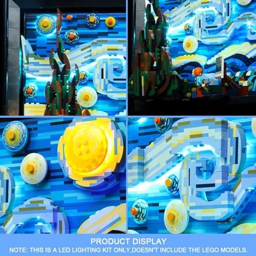Vincent-Gogh The Starry-Night - lego-21333 LED Lighting Kit Compatible with Lego Building Blocks Model