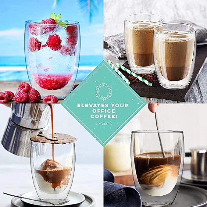 Double Walled Glass Tumbler - 4 pcs - 350 ml