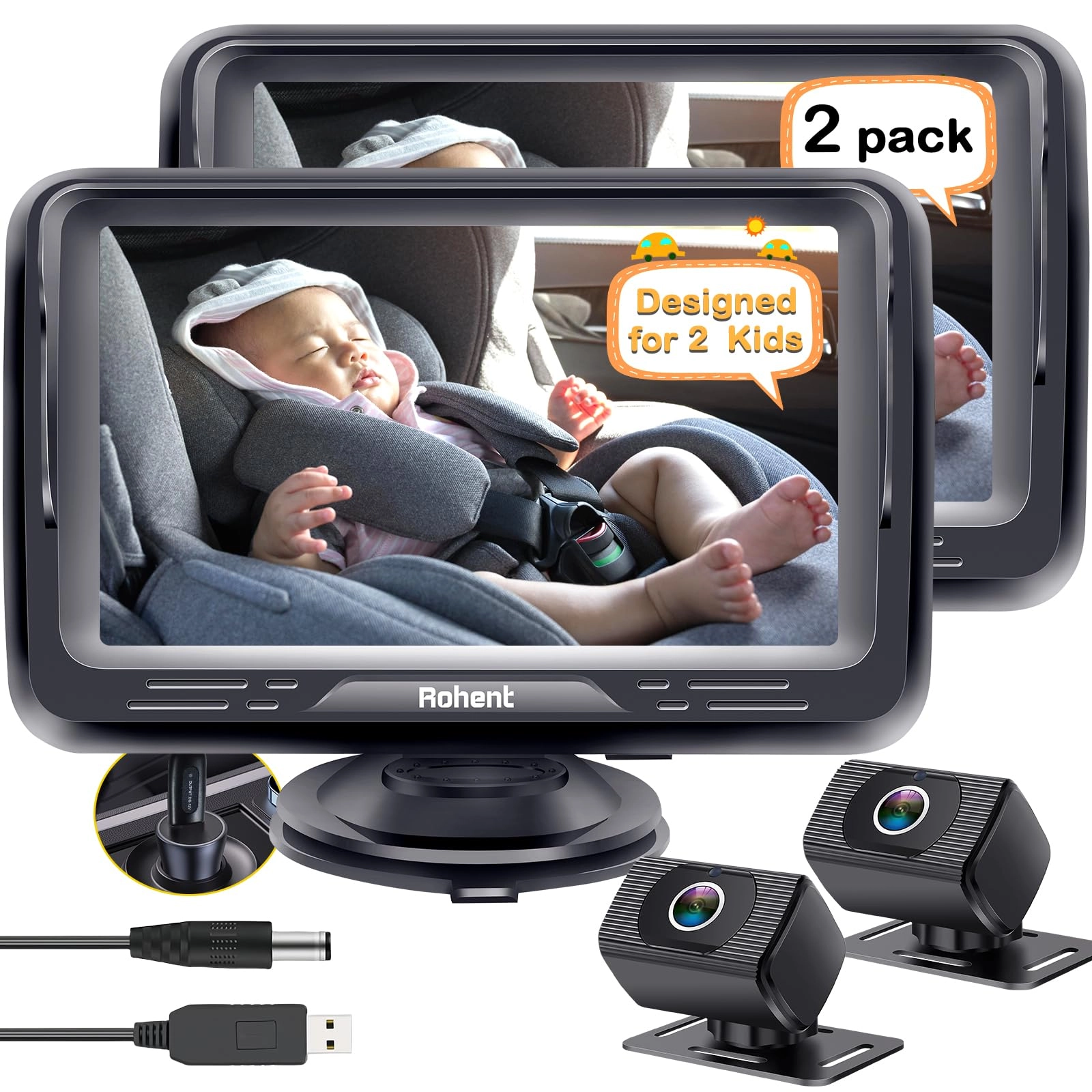shenzhenshi ruiheng kejiyouxiangongsi Baby Camera for Car - 4.3 Inches Pack