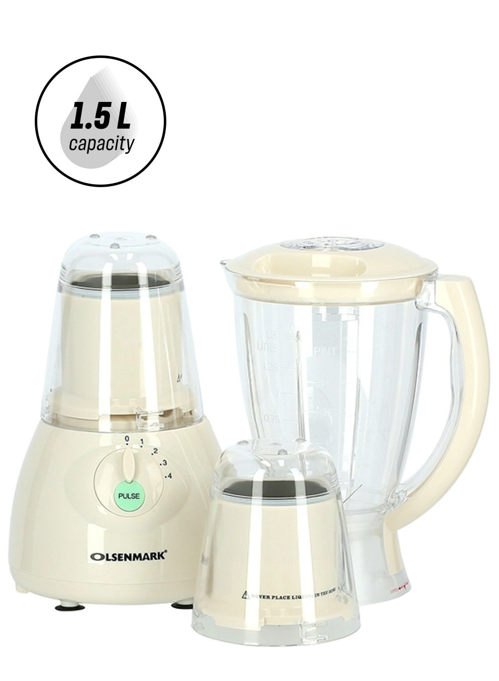 Olsenmark OMSB2203 - 3-In-1 Electric Multi Functional Blender White