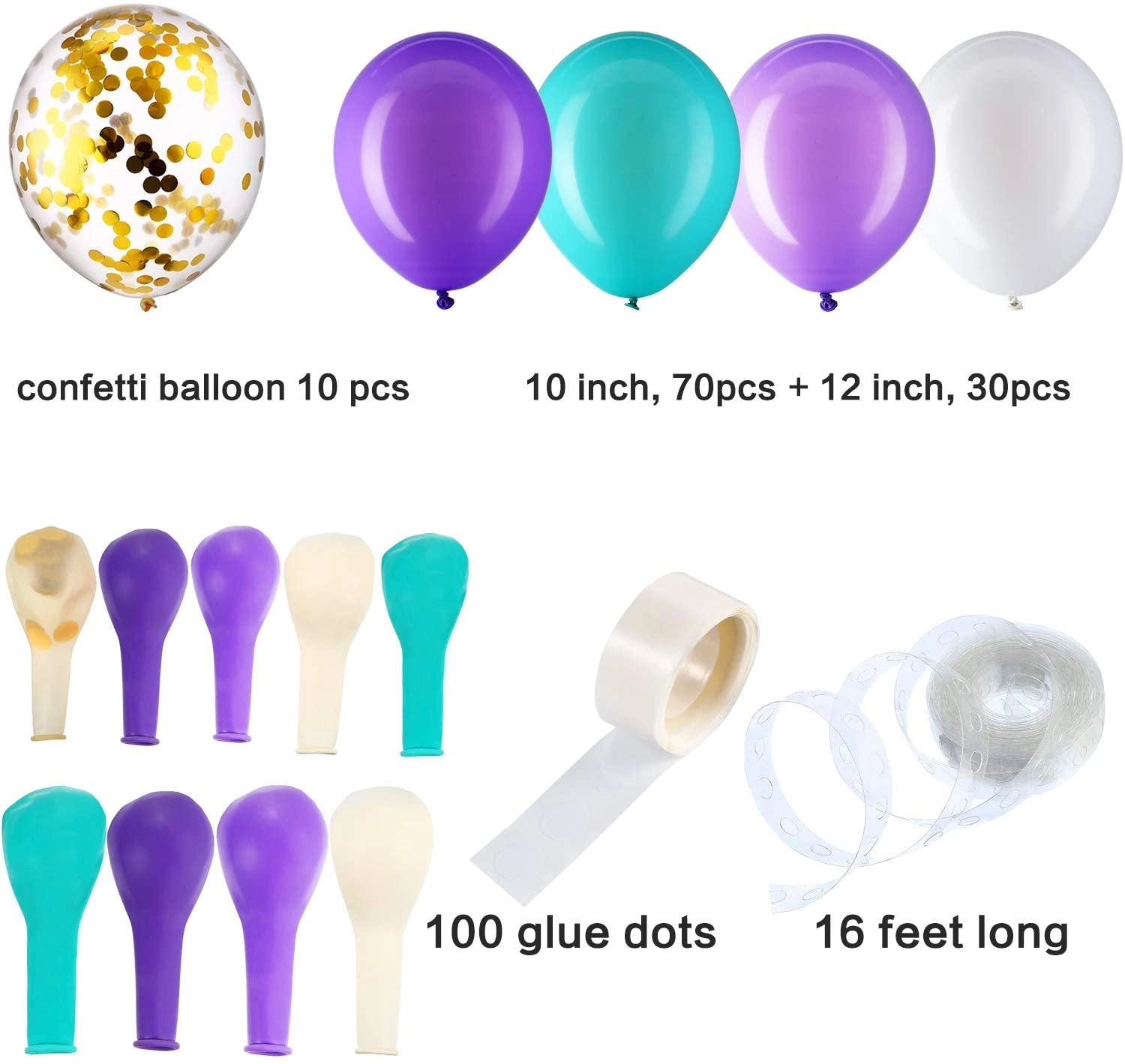 Diy Balloon Arch & Garland Kit - 113Pcs Party