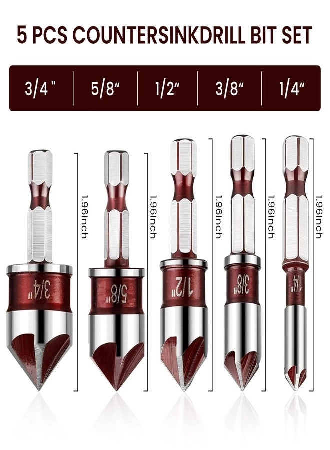 Countersink - Carbide Tipped 5Pcs