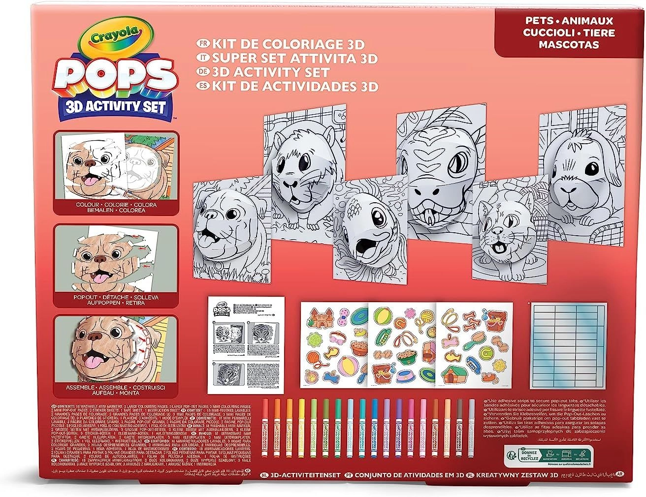 Pops Super 3D Activity Set - 18 washable markers