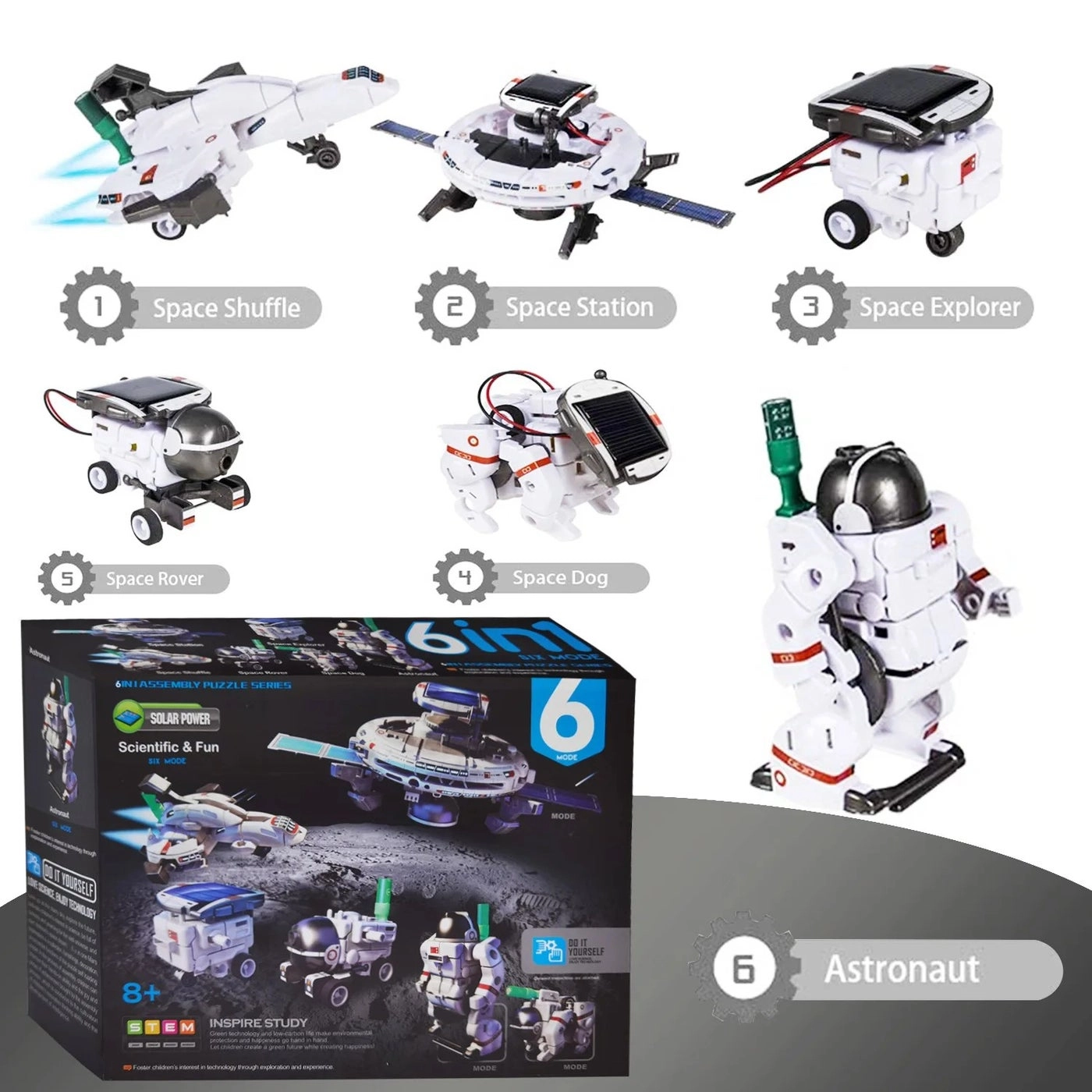 6-in-1 STEM Solar Robot Kit Engineering - 8 years+