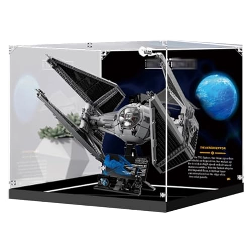 Acrylic Display Box for LEGO 75382 TIE Interceptor Aircraft - 3mm thickness