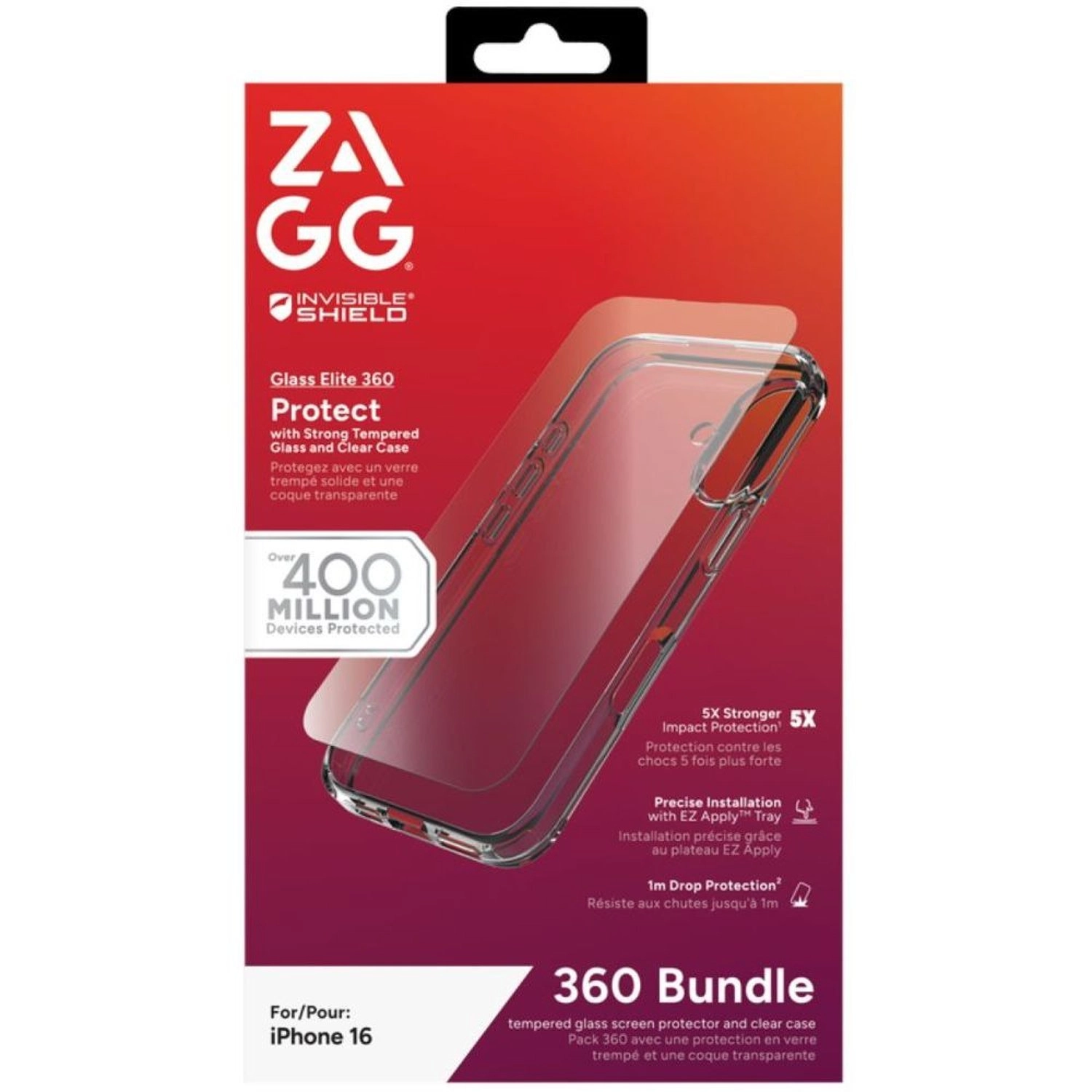 Luxe - Wireless Charging Compatible Case Clear + Glass Elite 360 - Glass Screen Protector for iPhone 16e/14/13