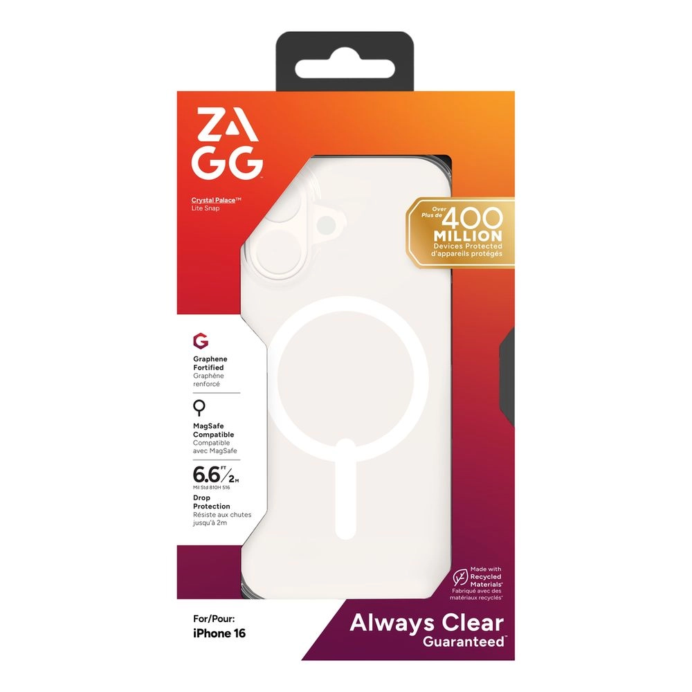 ZAGG Crystal Palace Snap Lite Back Cover with MagSafe for iPhone 16
