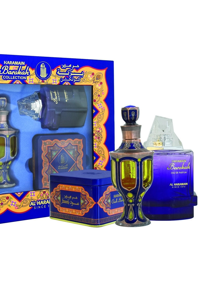 BARAKAH EAU DE PARFUM - 100ML + BARAKAH CONCENTRATED PERFUME OIL - 30ML + BARAKAH BUKHOOR - 40GM