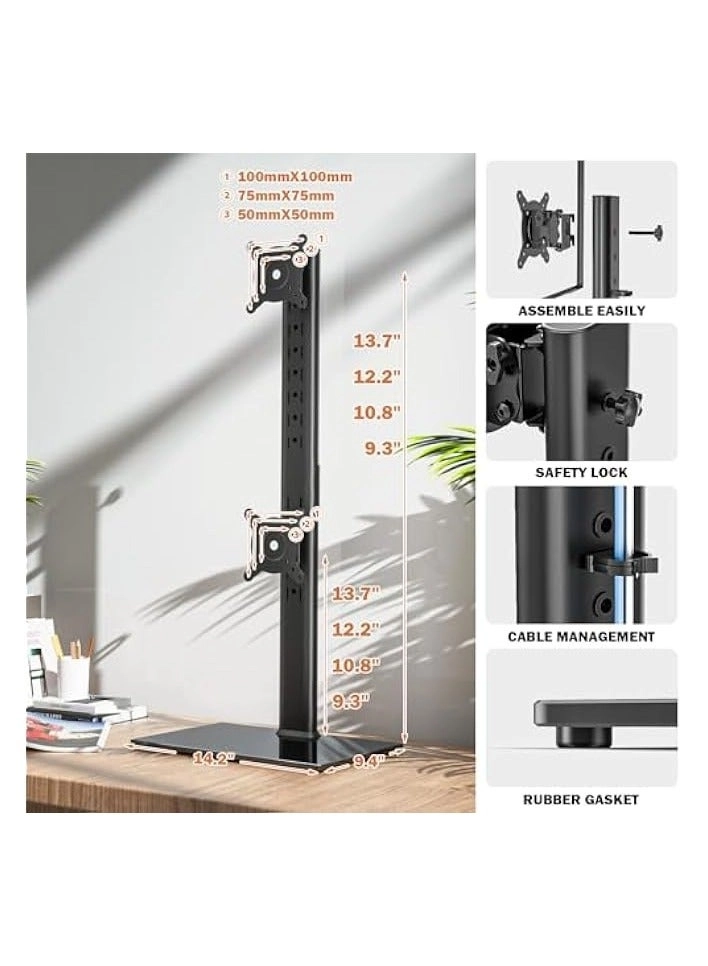 Dual Monitor Stand - 32 inch 75mm x 75mm 100mm x 100mm