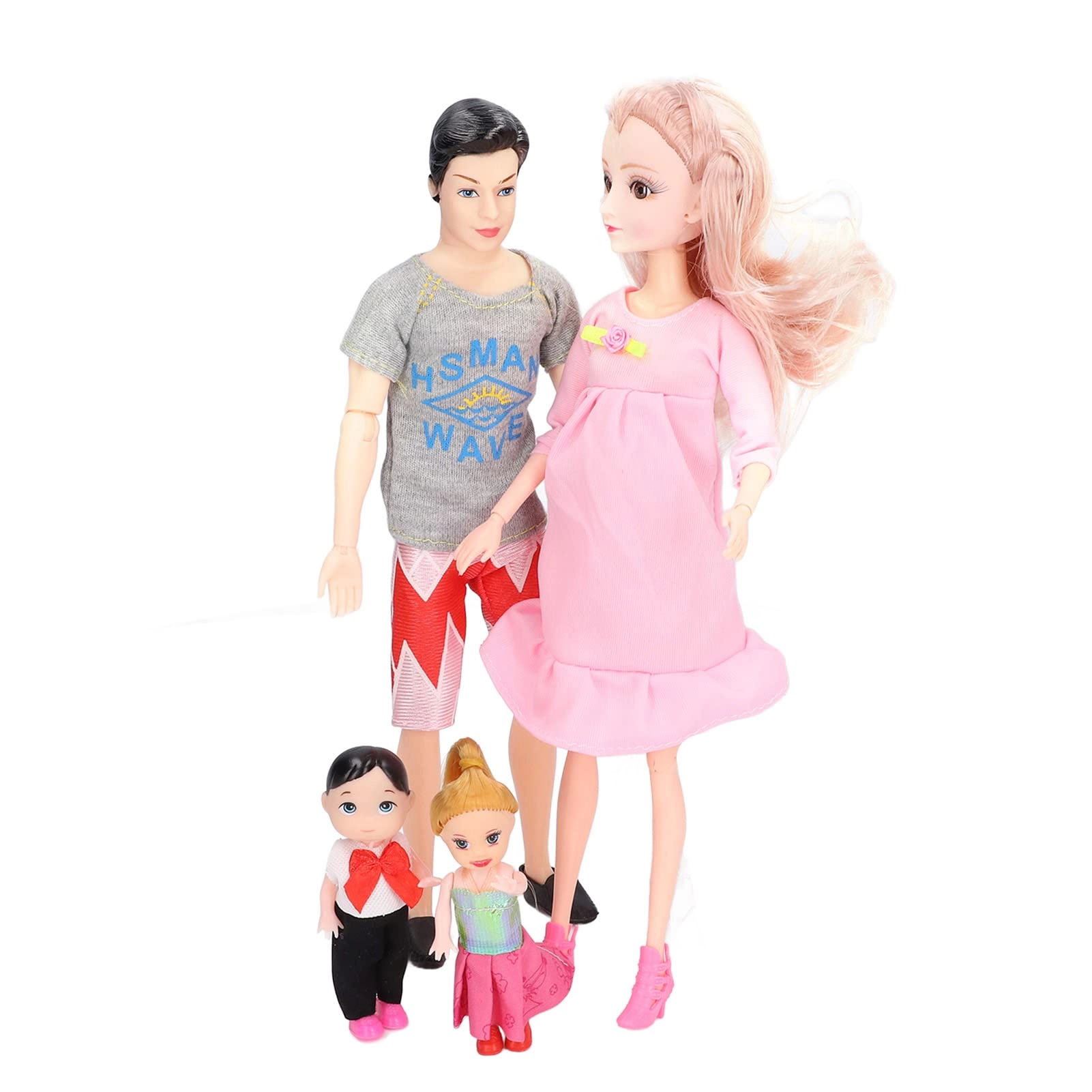 Yusat Father Doll + Pregnant Mother Doll + Son Doll + Girl Doll + Baby Doll - Plastic Ages 7+