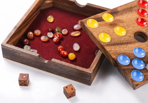The Pig Hole/Stones - Walnut Wood Box 60 Semi-Precious Stones