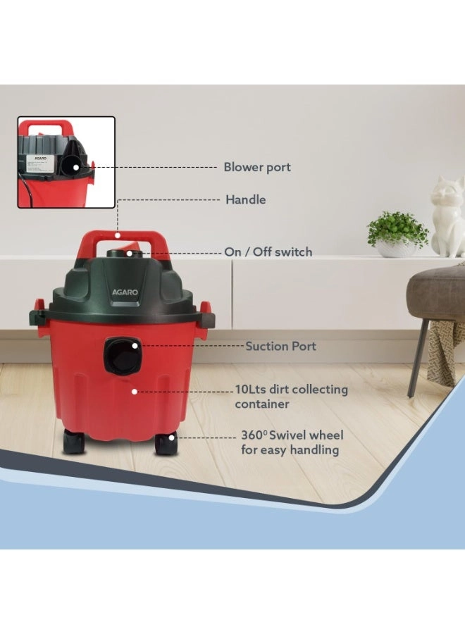 Rapid Vacuum Cleaner - 1000W 10L Wet & Dry