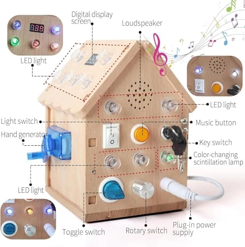CUQUP Wooden Busy Board House