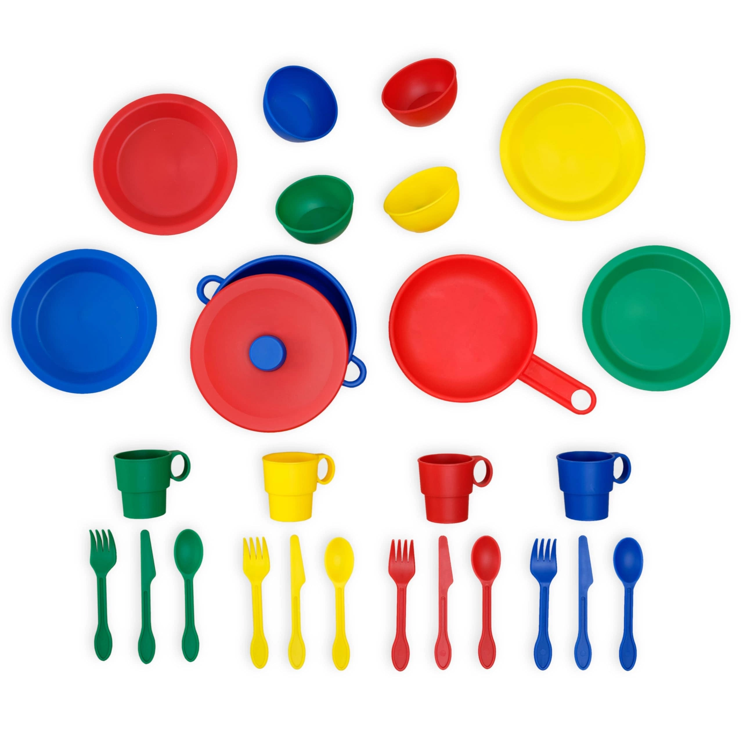 MZA STORES 27-Piece Primary Colored Cookware Set