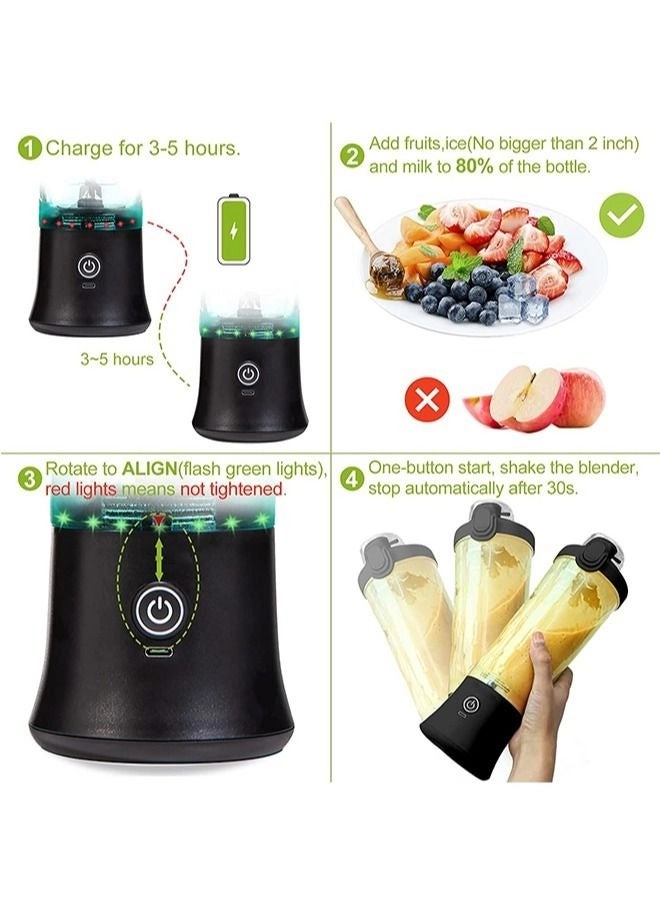 Portable Blender - USB Rechargeable BPA Free Travel Lid