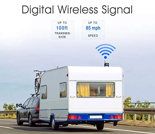 Digital Wireless 2 Backup Camera System - Night vision Wireless + 7’’ DVR Split Monitor - 7 Inches Touch Button