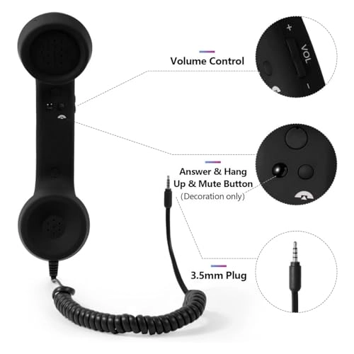 Vintage Style USB C Cell Phone Earpiece Wired Earbud