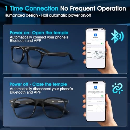 AI Translation Glasses - 140+ Languages Bluetooth Built-in Mic & Speaker