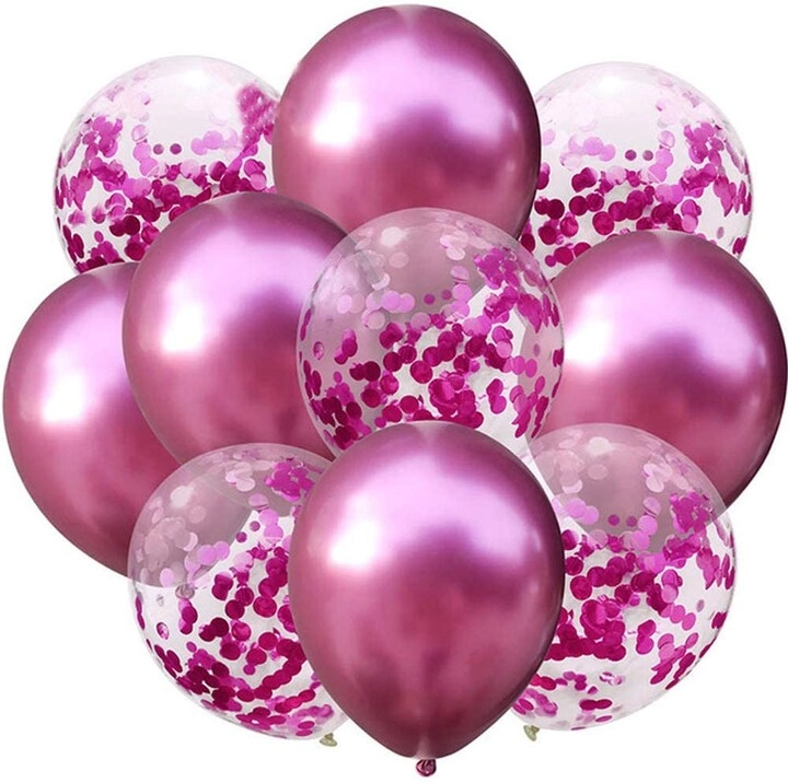 Latex and Confetti Decoration Balloon Sets - 10-Pieces Birthday Party