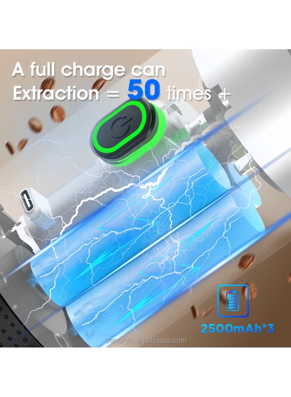 Portable Electric Self-Heating Espresso Machine - Car Mini Rechargeable Type-C USB