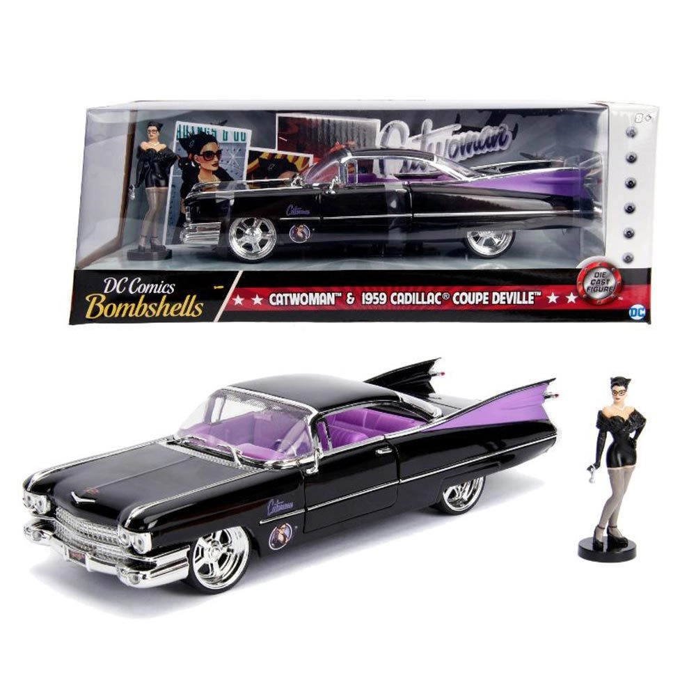 DC Comics Bombshells 1959 Cadillac - 1:24 Black (sim-253255006)