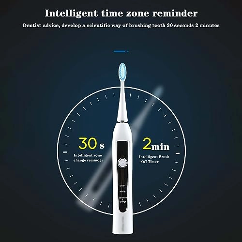 Sonic Electric Toothbrush - Soft Bristles 3 Modes 3 Replaceable Brush Heads