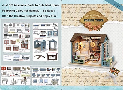 SHIHUI Cute Room Wooden House - DIY 3 years and up