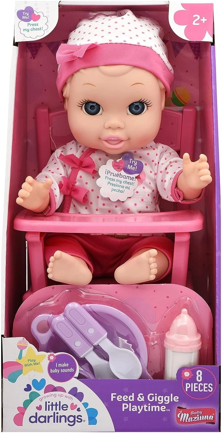 Baby Maziuna Feed & Giggle Playtime - 12 Inches Sound Feature 8-Piece Feeding Set Ages 2+