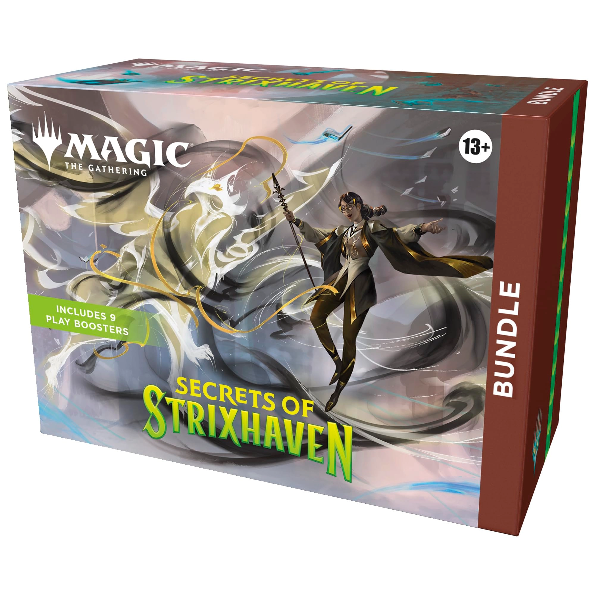Wizards of the Coast Secrets of Strixhaven Play Booster - 9 Play Boosters + Secrets of Strixhaven Land Card - 30 Land cards + Alt-Art Card - 1 Alt-art card + Exclusive Accessories - Exclusive Accessories