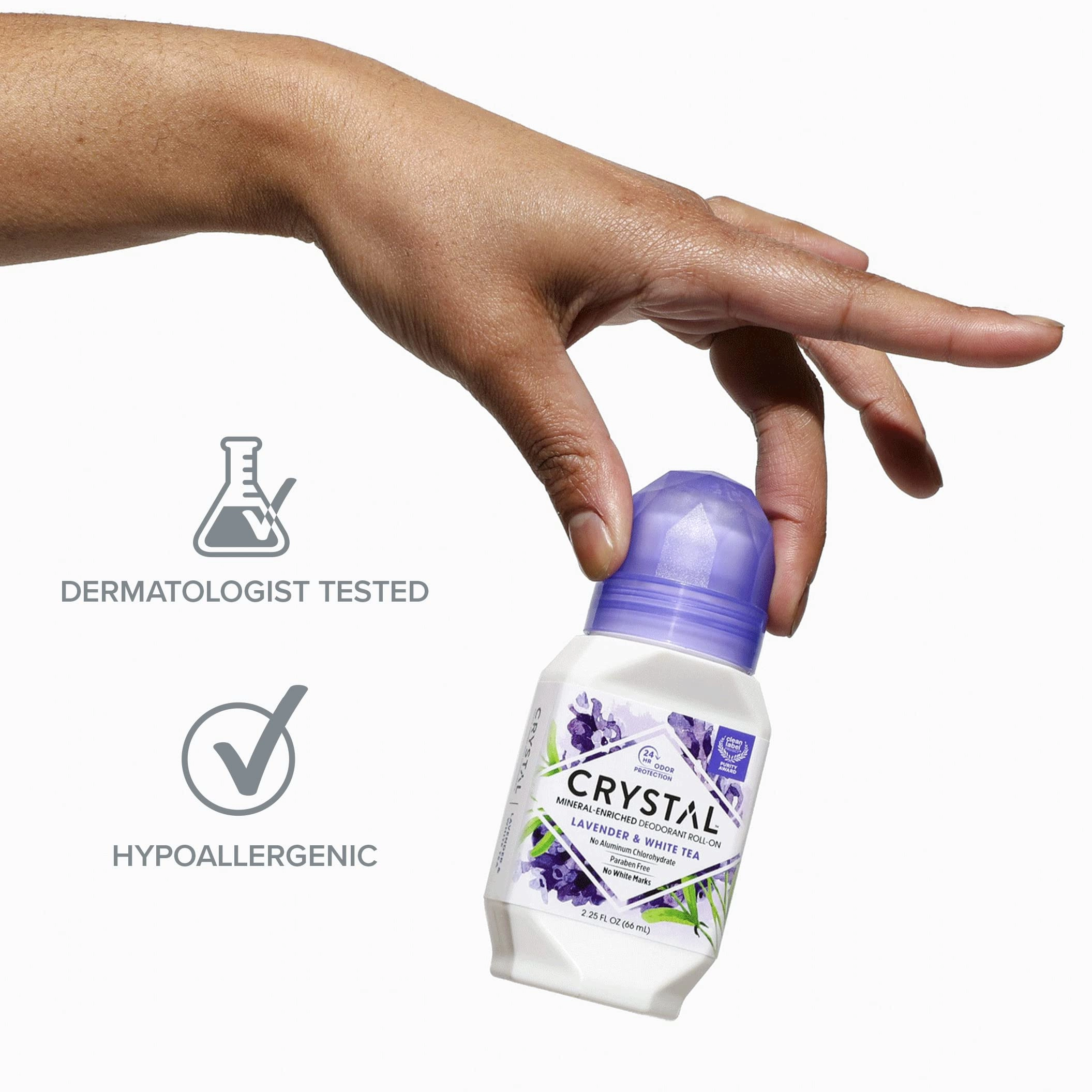 Mineral Deodorant Roll-On - Lavender & White Tea 2.25 Fl Oz