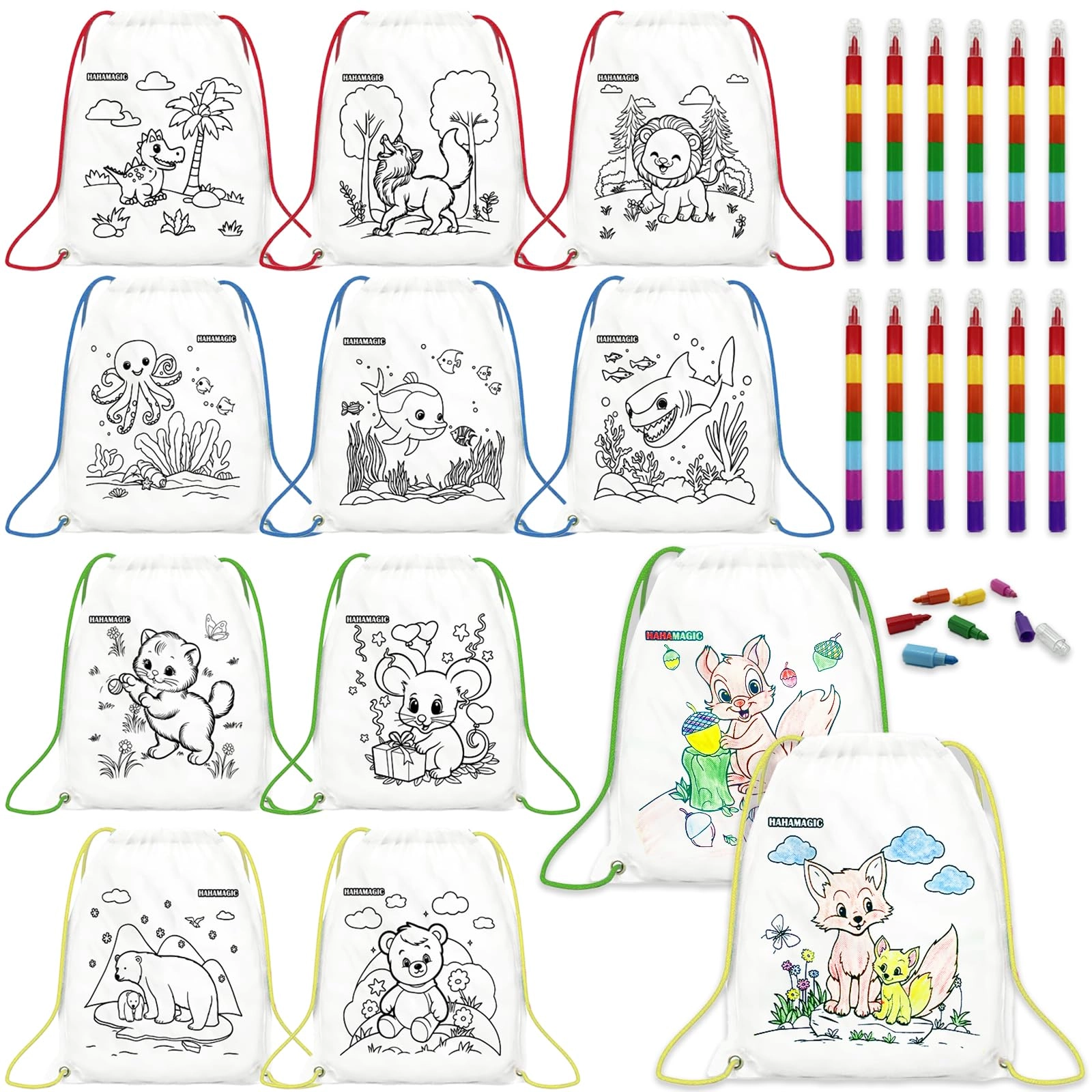 hahamagic BC-12-12 - 12.0 Count 12 Stackable crayons(7 colors in one)
