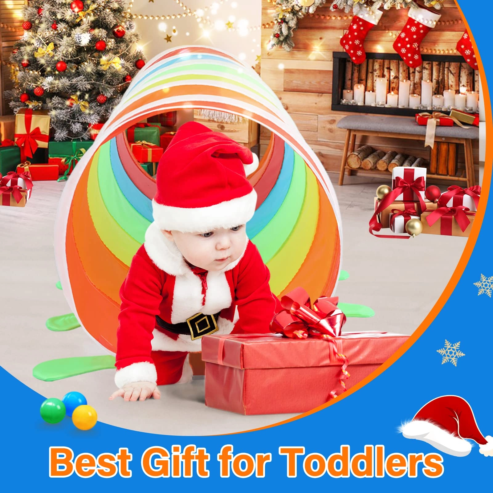 Kids Play Tunnel - Colorful Pop Up Rainbow