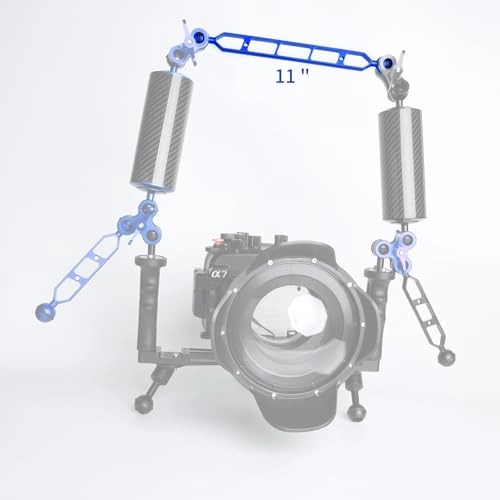 11" Double Ball Aluminum Alloy Extension Arm - 1" Ball Head Connector Underwater Pack