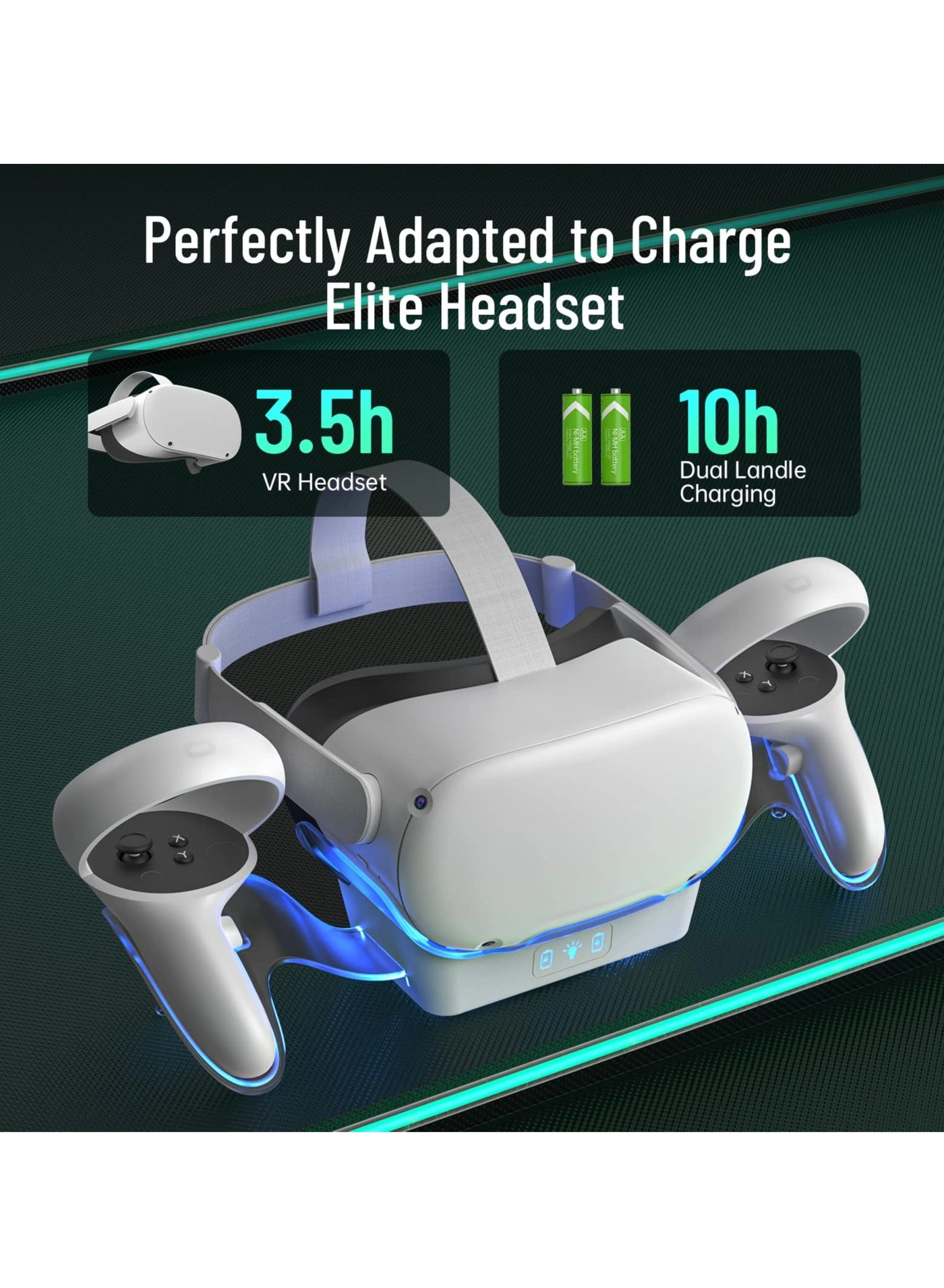 VR Charging Dock - LED Light Fast Charging