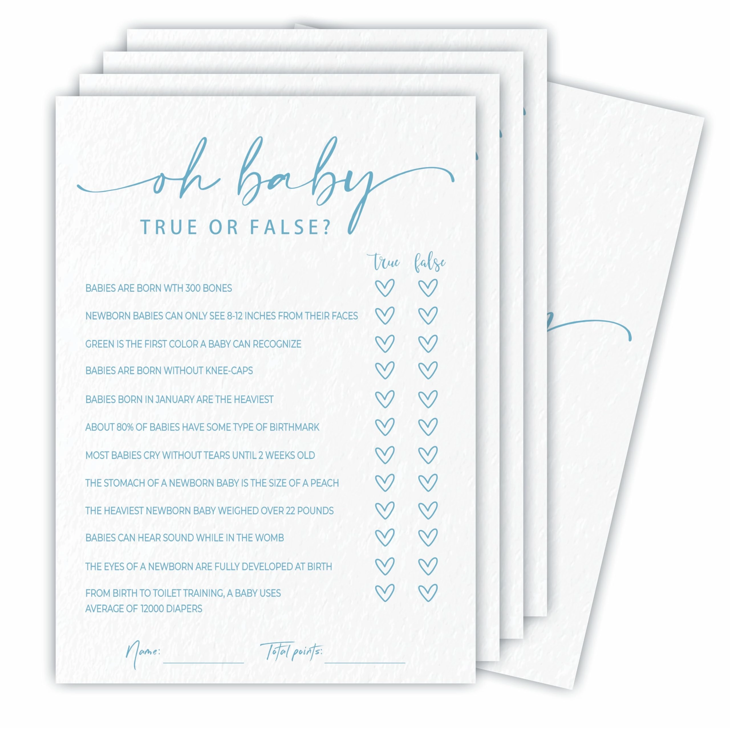 Ketsord True or False Game Set For Baby Shower - 30 pieces