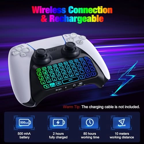RGB Backlight Keyboard - Bluetooth PS5