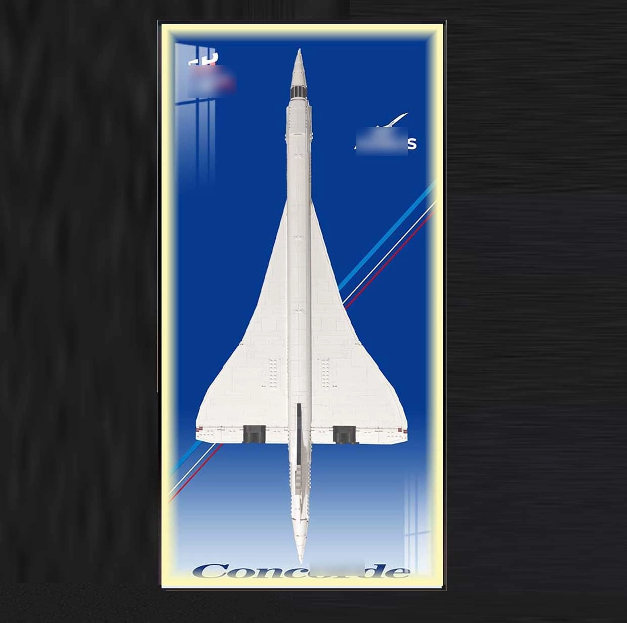 bodamaike Display Wall Board for Lego Icons 10318 Concorde - 115 x 55 cm LED with Light