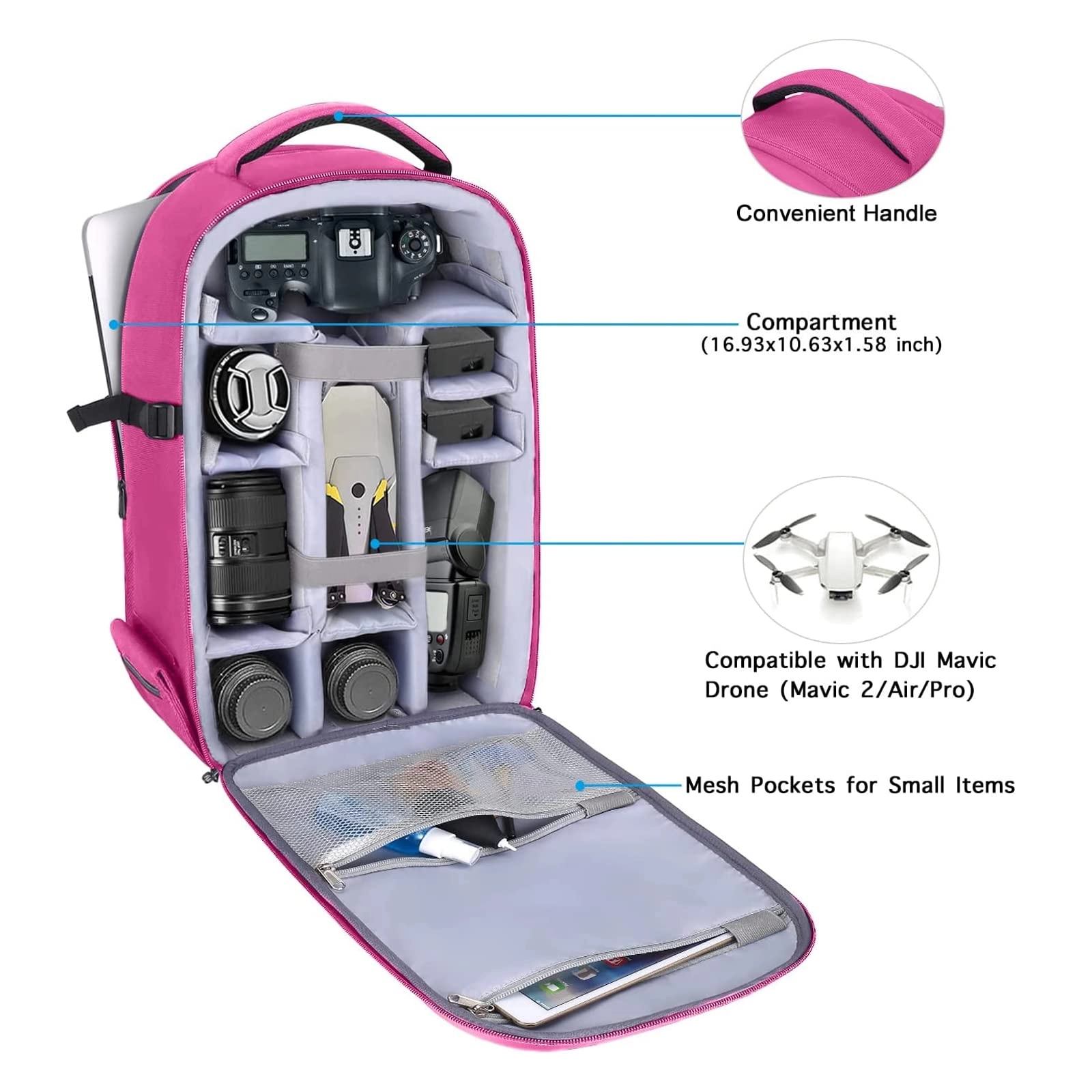 Mocamhsbg - 7.5"D x 11.8"W x 7.5"H Compatible with Canon/Nikon/Sony Hard Shell