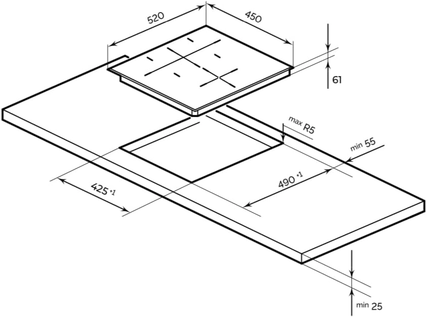 MIH452BL Induction hob