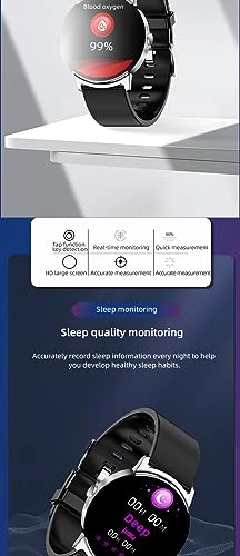 Blood Glucose Sugar Smart Watch - 1.32 inch Black