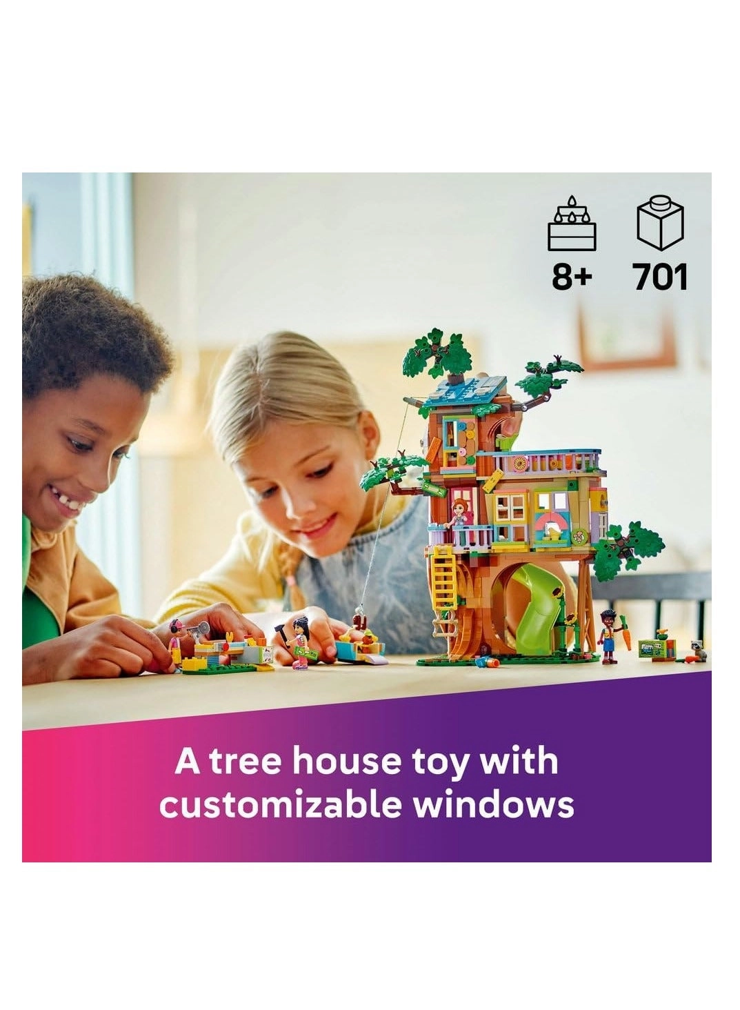 LEGO Friends Friendship Tree House Hangout (42652) - 4 Minidoll 2 Animal Figures