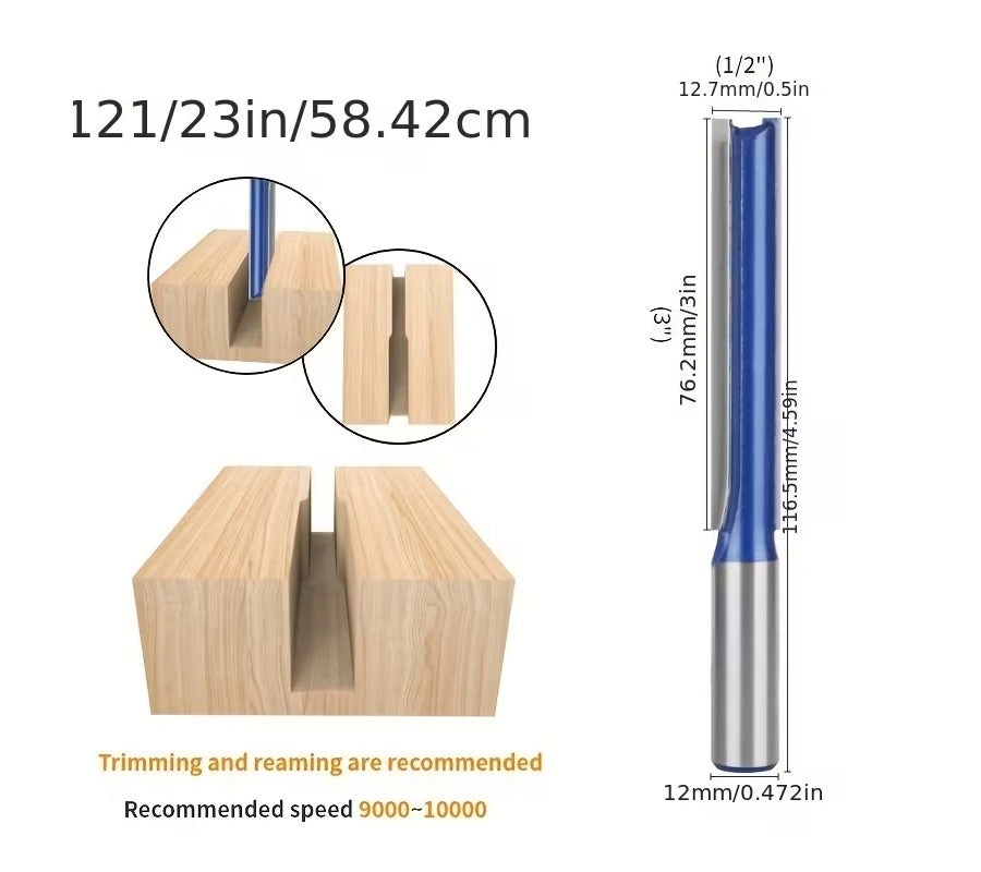 Double Flute Straight Router Bit - 12x75MM 12mm