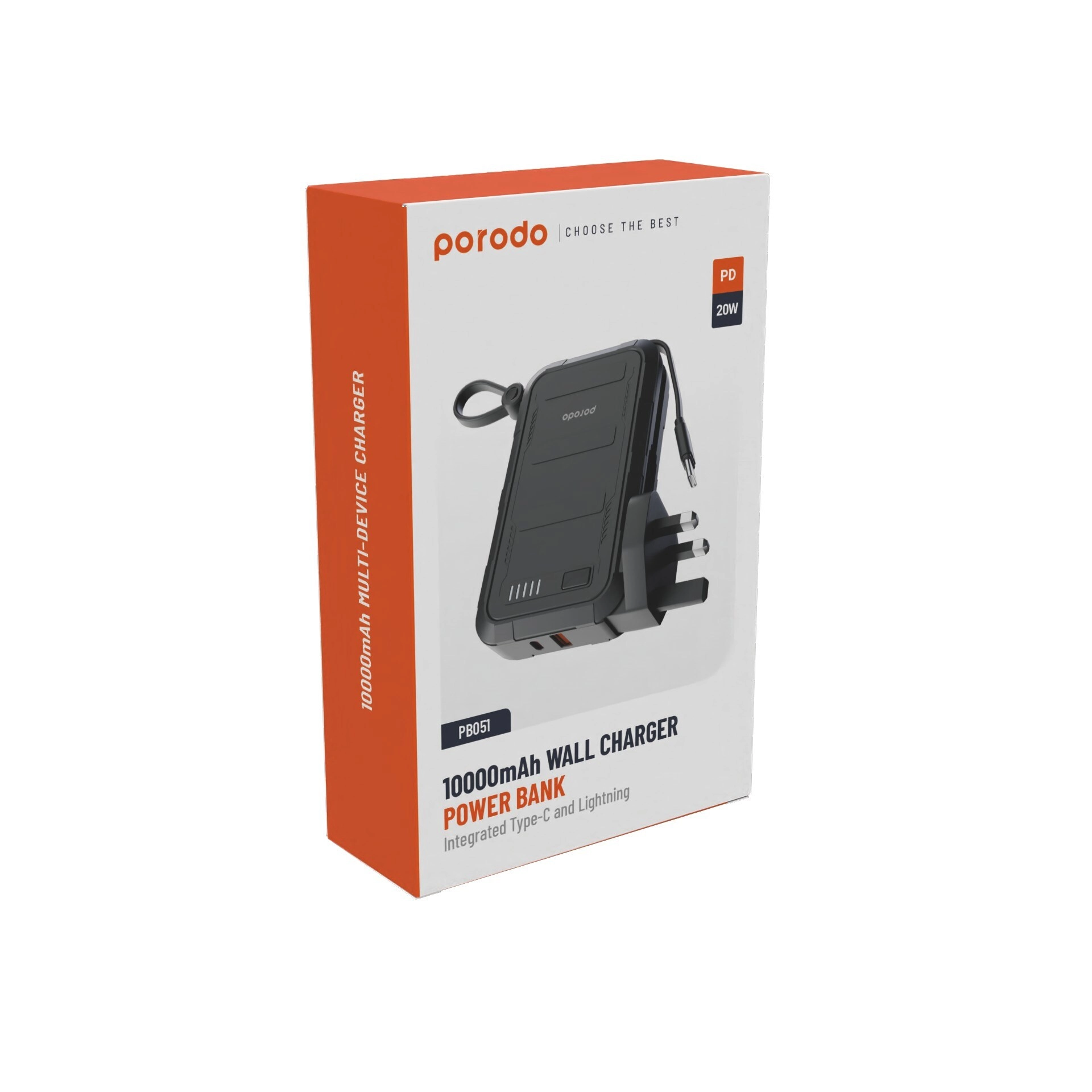 Power Bank Built-In Type-C & Lightning - 10000mAh 5V/3A